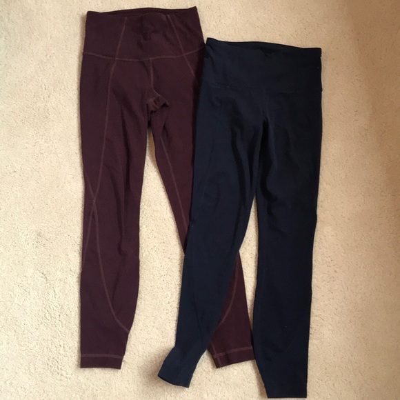 Athleta leggings- colors. Navy Blue and burgundy - Picture 1 of 1